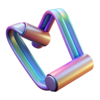Iridescent Abstract 3D Shape Colorful, Geometric Design png