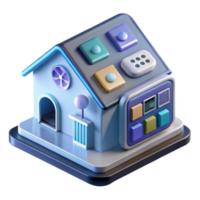 Smart Home Automation System 3D Model of a Digital House png