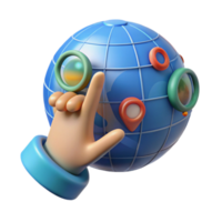 Global Exploration Interactive World Map with Location Pins png