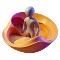 Abstract Figure in Fluid Form 3D Render png