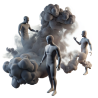 Human Figures in Abstract Smoke Clouds A Study of Form and Transformation png