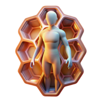 Humanoid in Honeycomb Structure A 3D Model png