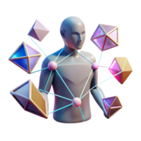 Abstract Network Human Connection and Geometric Forms png