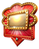 Retro cinema marquee sign with empty panel png