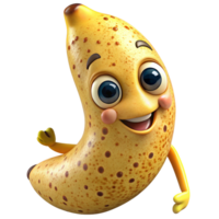 Joyful banana character holding a trophy png