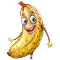 Smiling banana character ready for adventure png