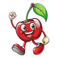 Cherry mascot standing with a happy and inviting expression png