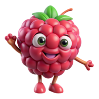 Happy raspberry cartoon standing with a warm expression png