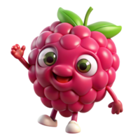 Raspberry mascot standing with a happy and cute expression png