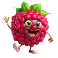 Simple and friendly raspberry cartoon standing in place png