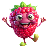 Adorable raspberry cartoon with a fresh and happy vibe png
