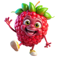 Raspberry mascot standing with a happy and inviting expression png