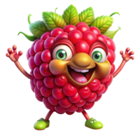 Raspberry mascot standing still with a welcoming expression png