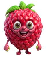 Smiling raspberry mascot with a cheerful and inviting face png