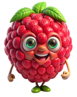 Bright raspberry character with a simple standing pose png