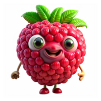 Happy raspberry mascot standing in a relaxed pose png