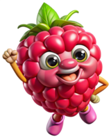 Happy raspberry cartoon standing with a welcoming look png