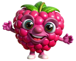 Friendly raspberry cartoon with a simple happy face png