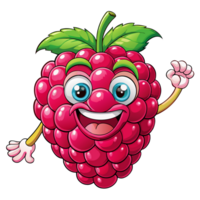 Smiling raspberry character standing in place png