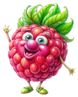 Smiling raspberry character looking bright and joyful png