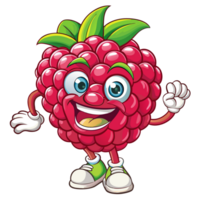 Raspberry cartoon character standing with a cheerful expression png