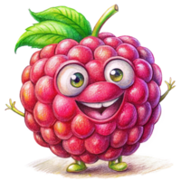 Cute raspberry mascot with a simple standing pose png