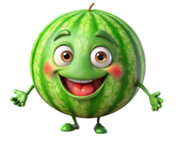 Smiling watermelon character with a friendly and warm expression png