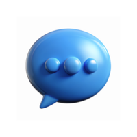 Blue Chat Bubble Icon with Three Dots for Digital Communication and Messaging Applications png