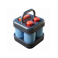 Blue and Orange Modern Battery Pack with Metal Handle for Technology and Energy Power Solutions png
