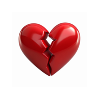 Red Broken Heart Symbol of Heartbreak Love Loss Emotion and Relationship Challenges on Transparent Background png
