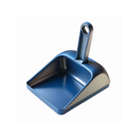 Blue Metallic Dustpan with Glossy Finish for Cleaning and Waste Collection on Transparent Background png