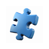 Blue Puzzle Piece Isolated on Transparent Background for Problem Solving and Teamwork Concepts png