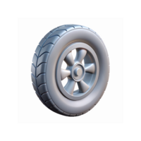 Realistic Metallic Car Tire with Alloy Wheel and Tread Design Isolated on Transparent Background png