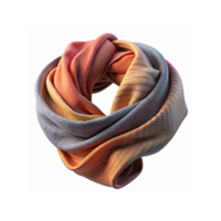 Abstract Twisted Fabric Loop in Gradient Orange and Gray Tones for Design and Art Projects png