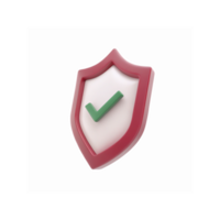 Red Shield With Green Checkmark Icon Representing Security Approval and Protection on Transparent Background png
