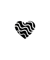 Abstract Heart with Wave Pattern Design png