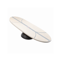 Modern Balance Board Fitness Equipment for Home Exercise in Beige and Gray Design with Black Base png