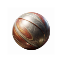 Abstract Metallic Sphere with Red and Gold Swirls for Modern 3D Design and Creative Art Projects png