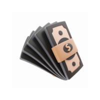 Stack of Black and Beige Money Bills with Dollar Symbol for Finance Banking and Investment Concepts png
