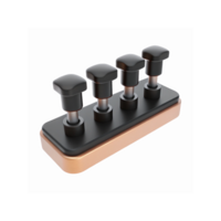 Modern Black and Copper Four Button Control Panel Isolated for Technology Design Applications png