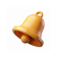 Golden Yellow Bell Icon with Smooth Rounded Design on Transparent Background for Notifications and Alerts png