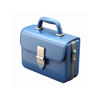 Blue Leather Briefcase with Metallic Lock and Handle for Professional Office Use png