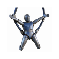 Futuristic Robotic Mannequin Posing with Outstretched Arms Simulating Control and Movement Concept png
