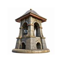 Stone Bell Tower with Arched Design and Gray Brick Structure for Architecture and Historical Concepts png