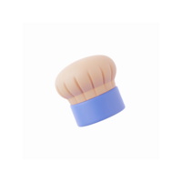 3D Illustration of Beige Chef Hat with Blue Band on Transparent Background for Culinary Themes png