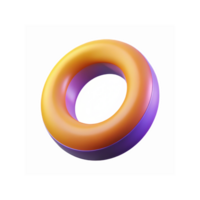 Abstract Gradient 3D Circular Shape with Orange Purple Colors and Reflective Core for Design Projects png