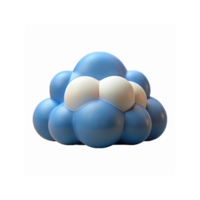Blue and White 3D Cloud Shape Render for Technology or Abstract Design Visuals png