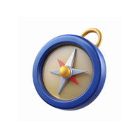 Blue and Gold Compass Icon with Metallic Star Design for Navigation and Adventure Concepts png