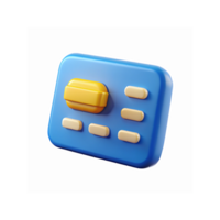 Blue and Yellow 3D Toggle Button Icon with Minimalist Design on Transparent Background for UI Elements png