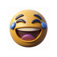 3D Laughing Emoji Face With Tears of Joy Expressing Fun Happiness and Excitement on Transparent Background png